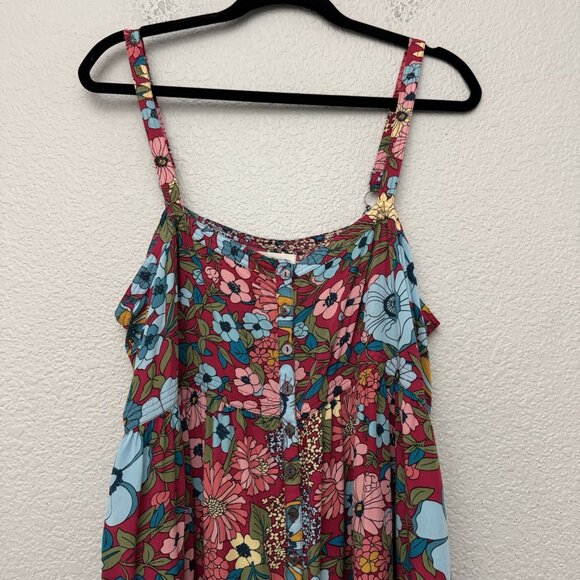 Natural Life Dress Women's Size XL Sleeveless Floral Print Button Front Boho - Picture 3 of 15